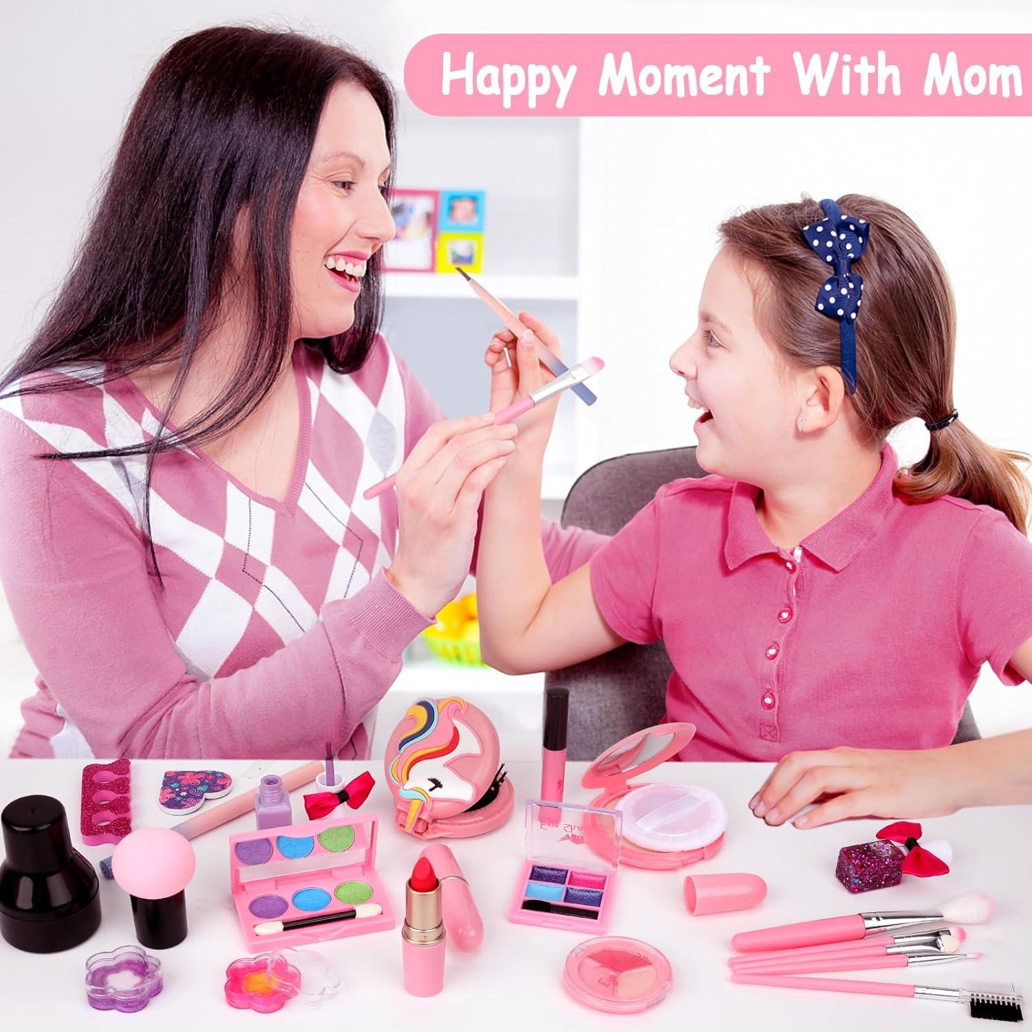 Kinderschminke Set Mädchen Waschbar Schminkkoffer Make Up Spielzeug 25-teilig