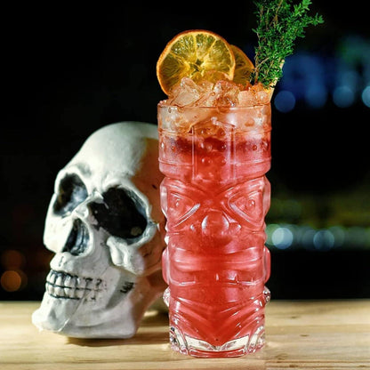 6er Set Tiki-Gläser 400ml Bar Hawaiiparty Glas Mai Tai Zombie Cocktail