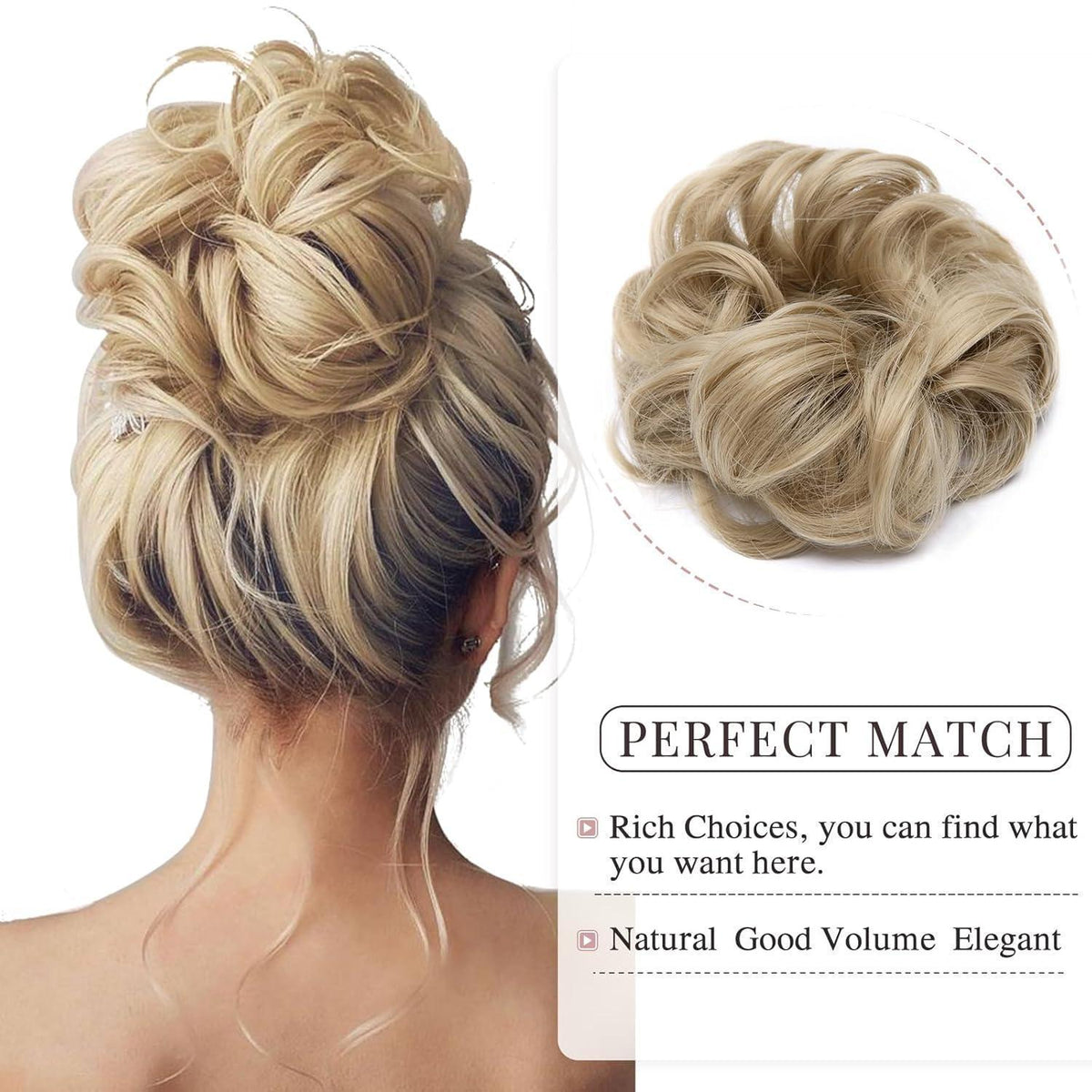 Welliges Haargummi Volumenverlängerung Aschblond 30g