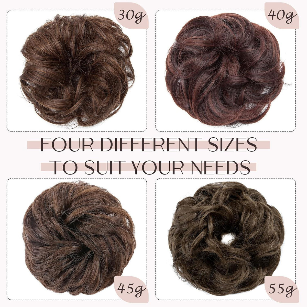 Welliges Haargummi Volumenverlängerung Aschblond 30g