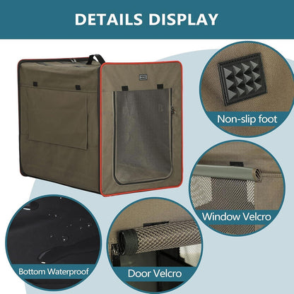 Faltbare Hundebox mit Plüschmatte – Braun, L 79x53.5x66cm