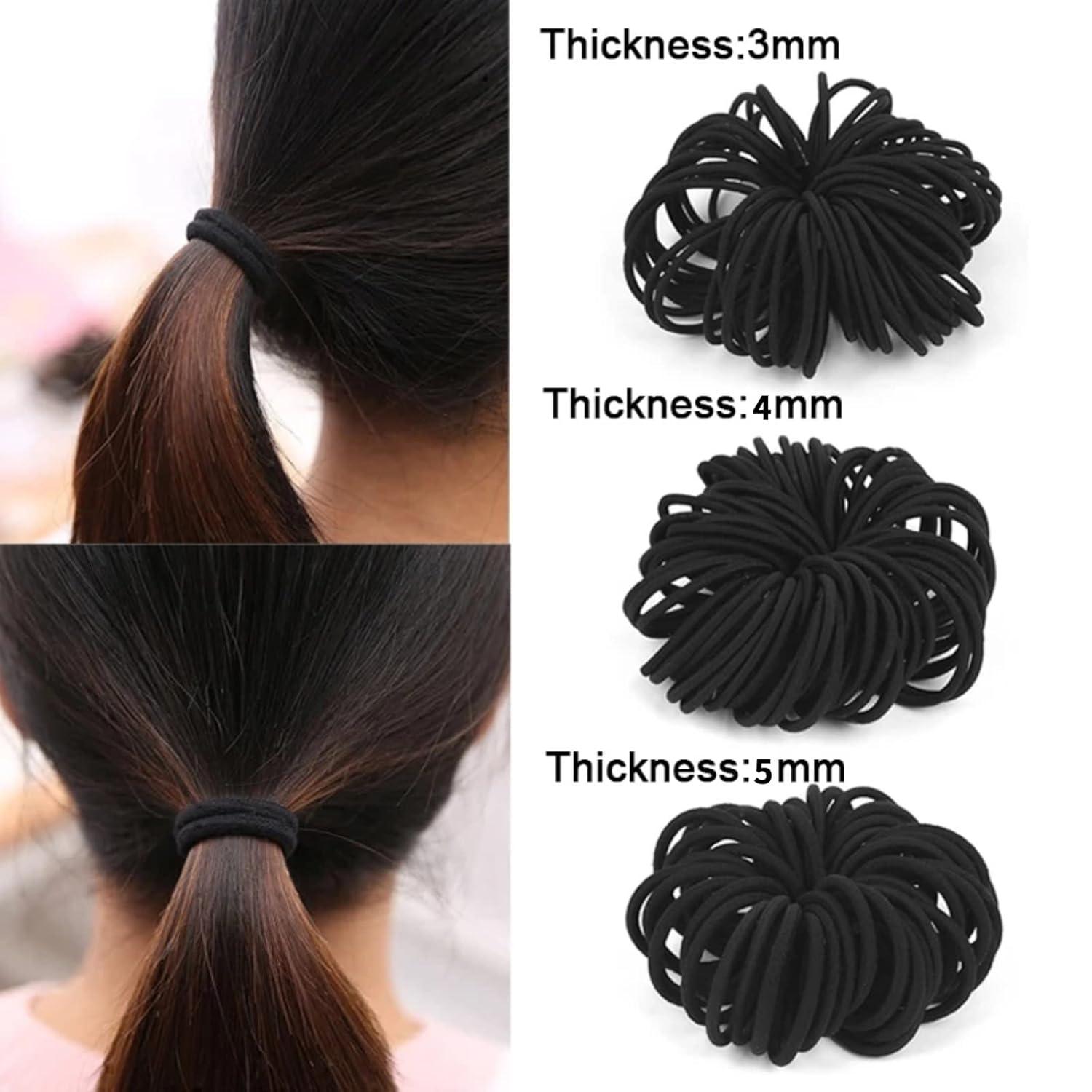 Haargummis Schwarz 60 Stück 3 Größen Elastisch Stirnband Haaraccessoires