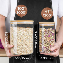 Glas Vorratsgläser mit Deckel 3000ml/1200ml, 2er Set