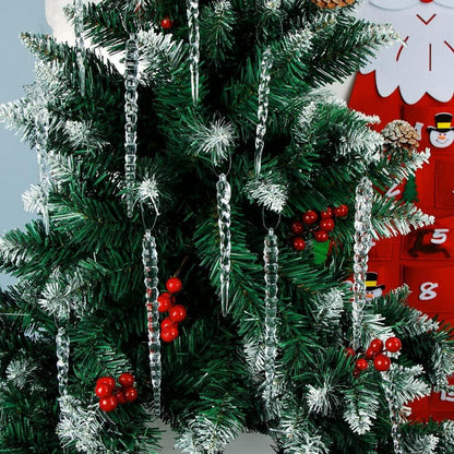 Transparente Acryl Eiszapfen Schneeflocken Deko, 25-teilig