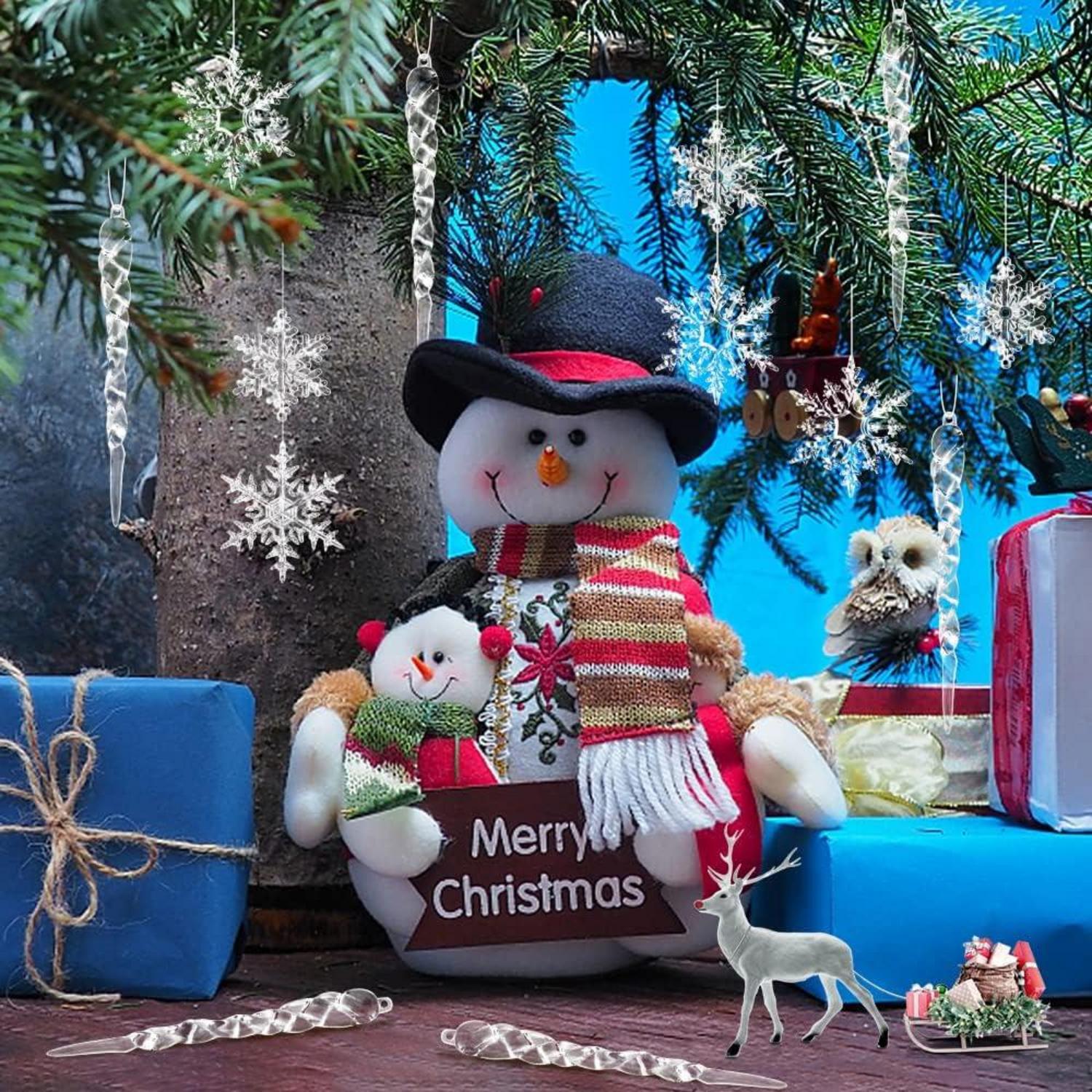 Transparente Schneeflocken Eiszapfen Anhänger Weihnachtsbaum Deko