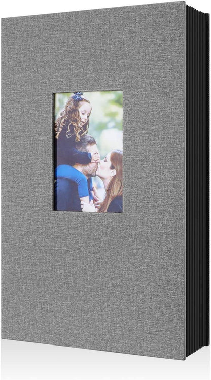 Fotoalbum 300 Taschen Leinen Einsteckalbum 10x15 Grau