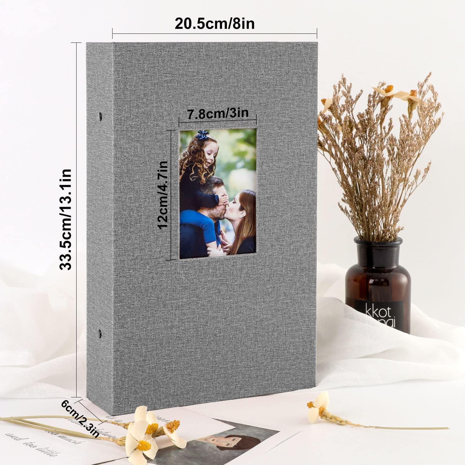 Fotobuch 10x15 300 Leinen Einsteckalbum Querformat Grau