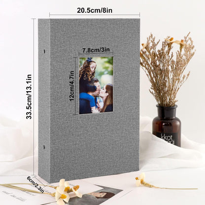 Fotobuch 10x15 300 Leinen Einsteckalbum Querformat Grau