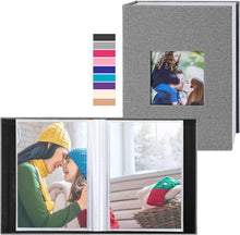 Fotoalbum 10x15cm 100 Taschen 2er Pack Leinen Einstecken Grau