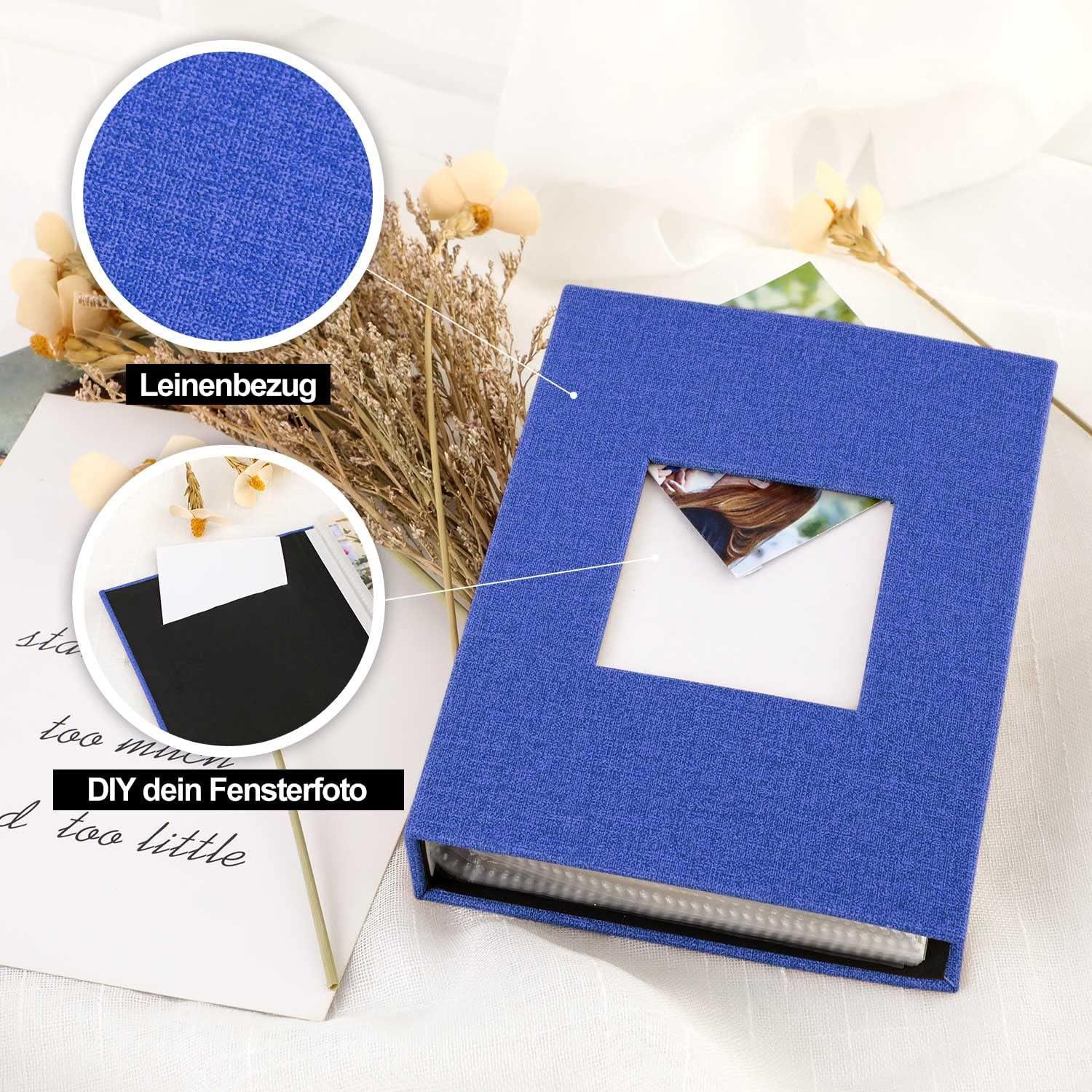 Fotoalbum 10x15 50 Bilder 2 Packungen Leinen Einstecken Blau
