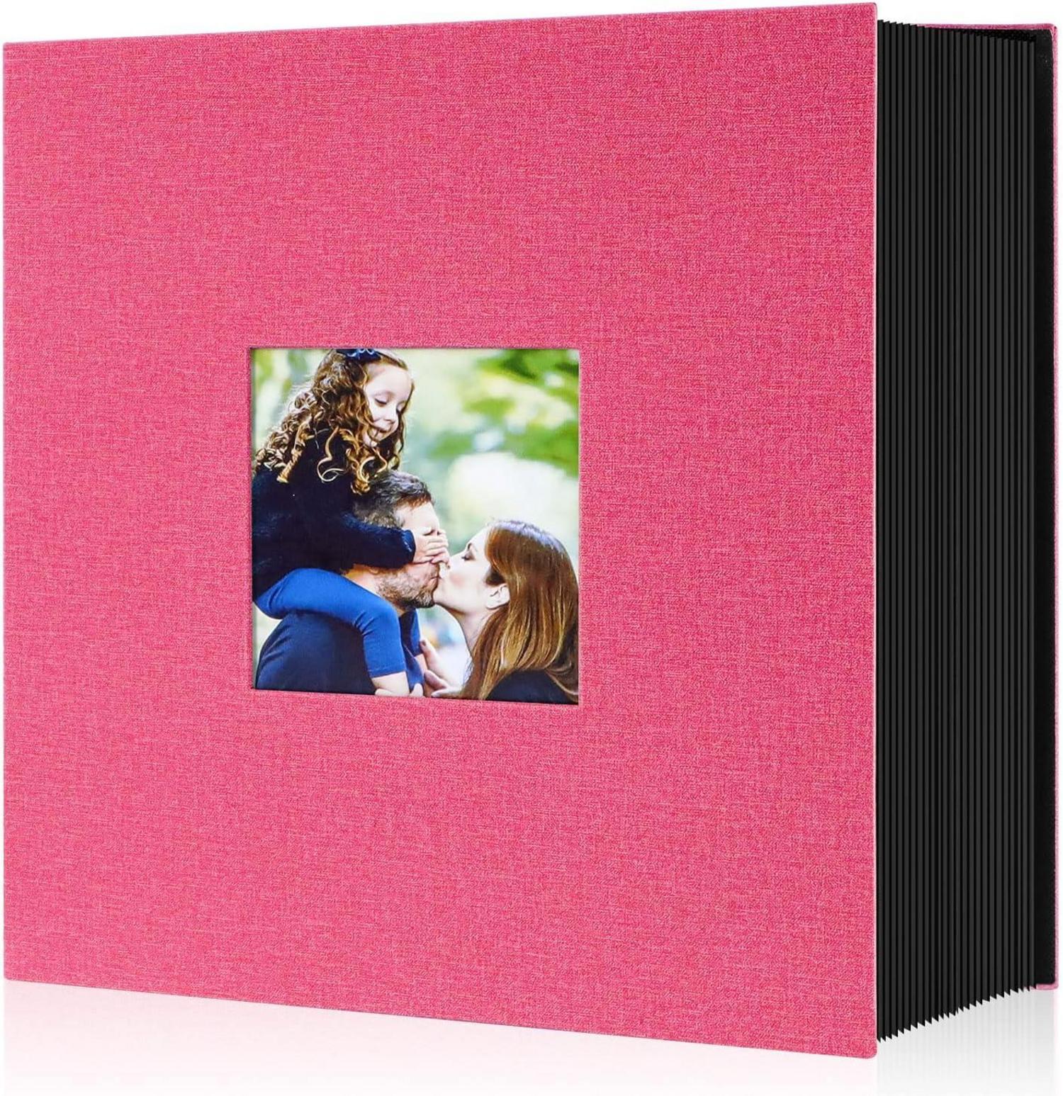 Großes Fotoalbum 600 Bilder 10x15 Leinen Einsteckalbum Rot