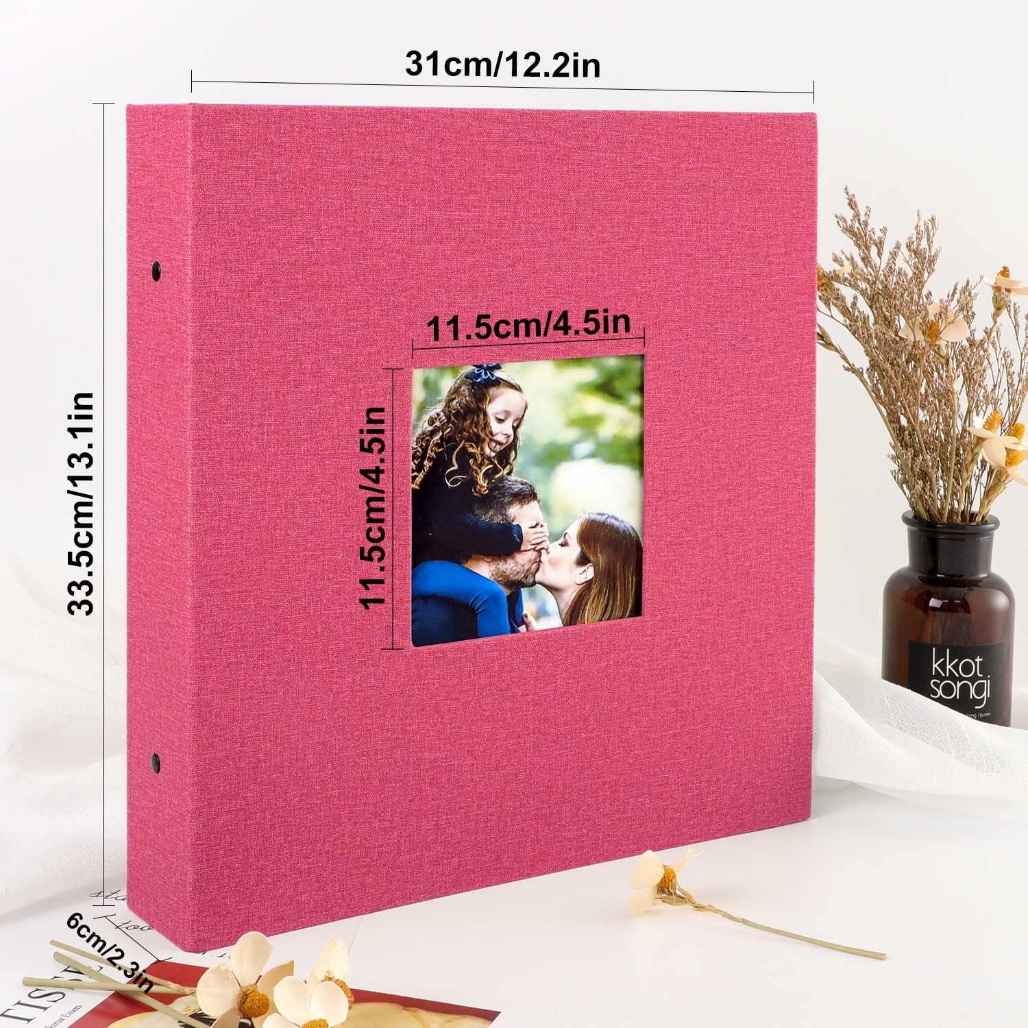 XXL Fotoalbum 600 Fotos 10x15cm Leinen Einsteckalbum Rot