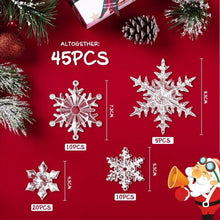 45 Stück Transparente Acryl Schneeflocken Weihnachtsdeko für