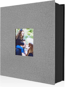 Modernes 400 Taschen Fotoalbum 10x15 Leinen Grau