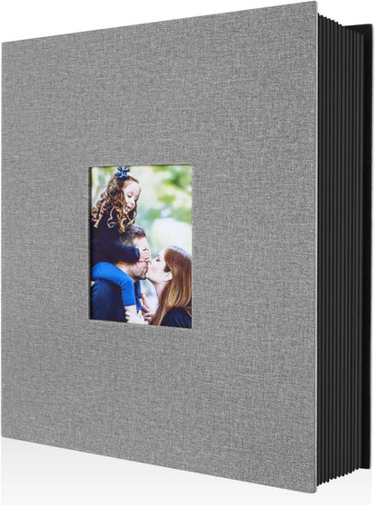 Modernes 400 Taschen Fotoalbum 10x15 Leinen Grau