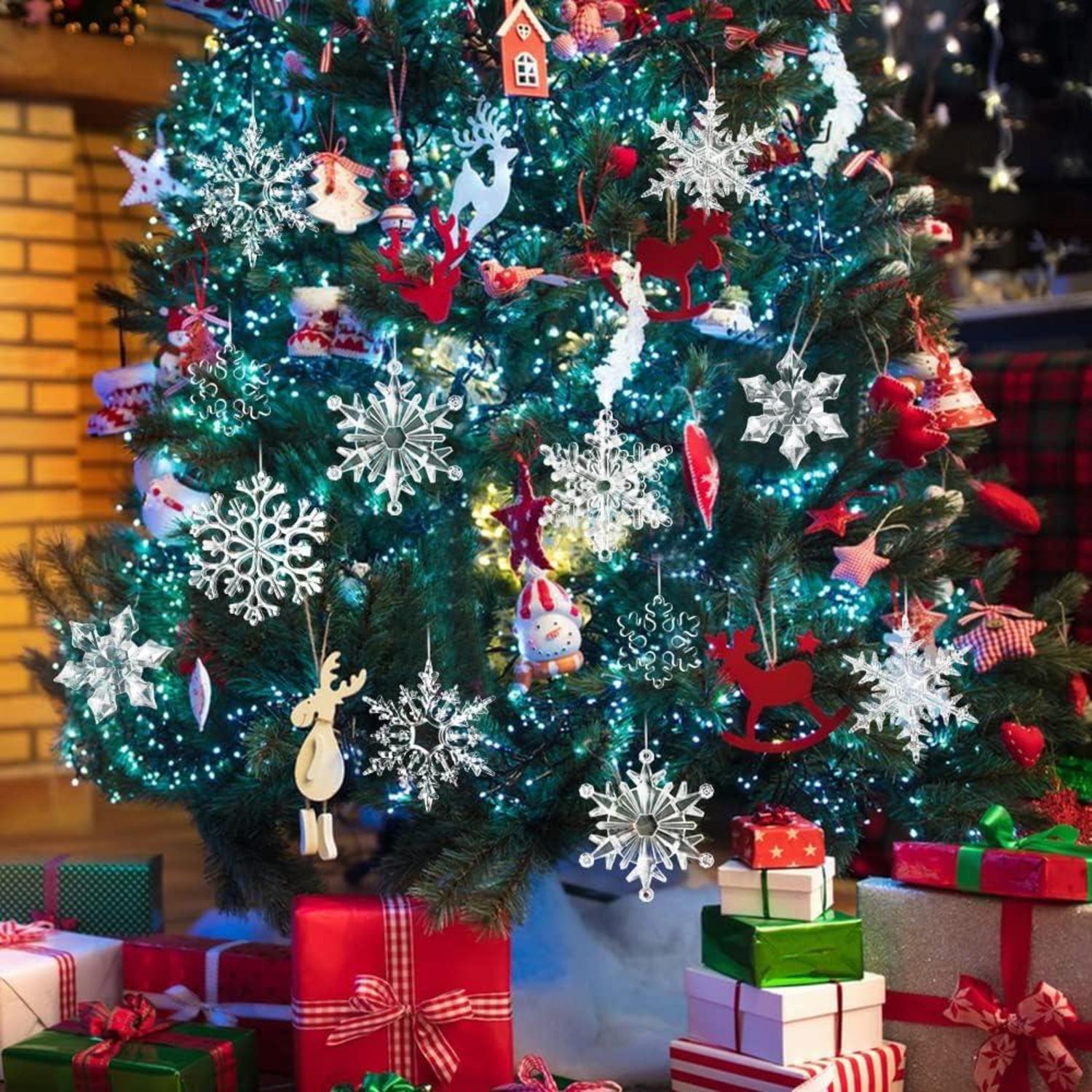 32 Stück Acryl Weihnachtsdeko Schneeflocken Winter Party Snowflake