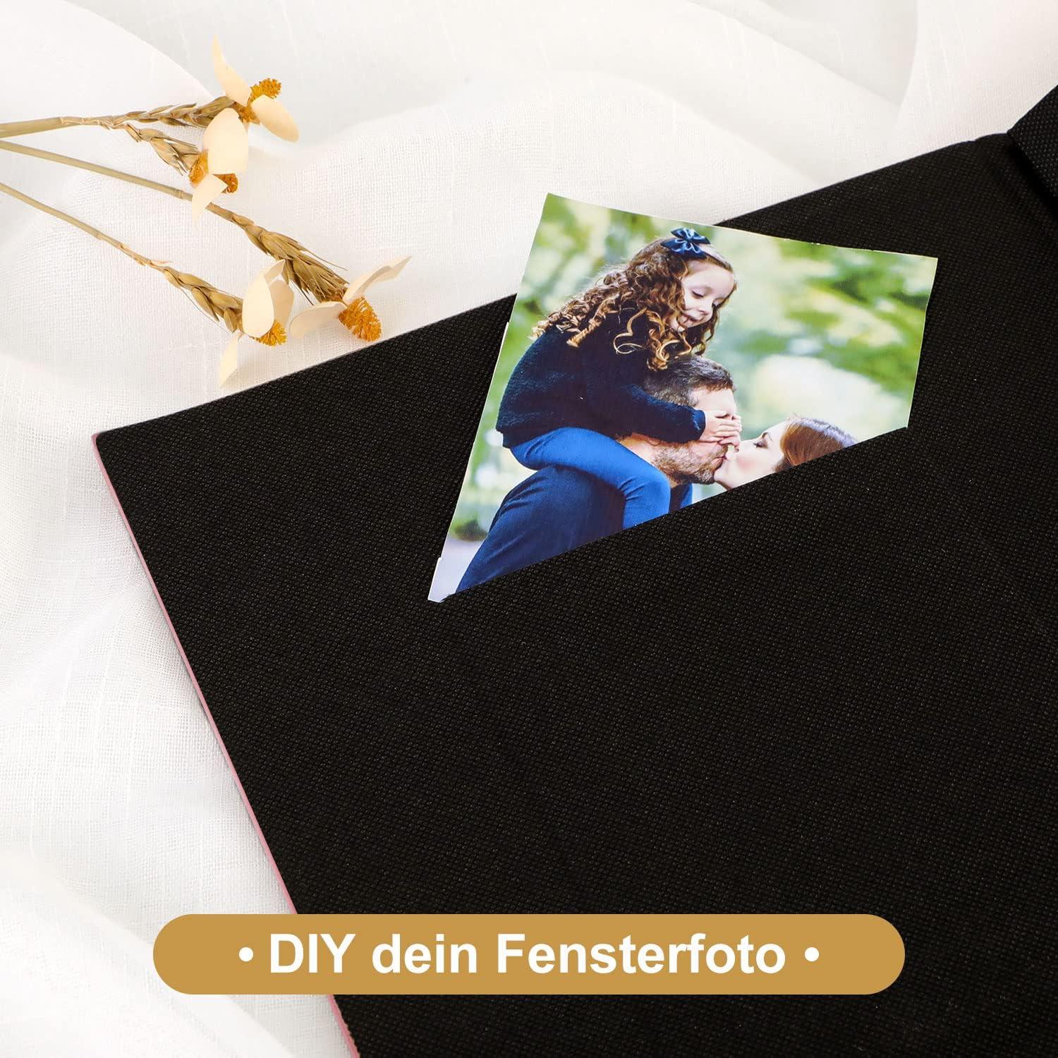 Fotoalbum 300 Taschen 6x4 Leinen Einstecken Einsteckalbum Querformat Rosa
