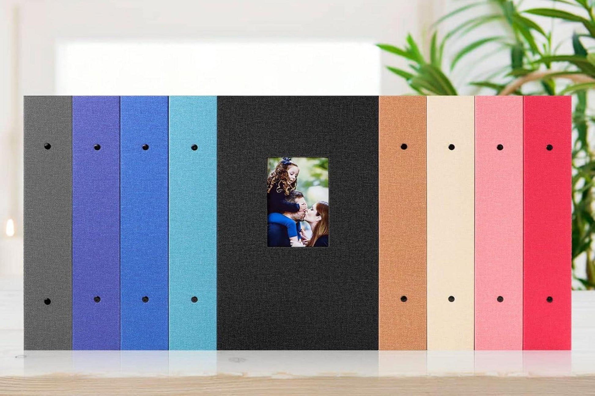 Fotoalbum 300 Taschen 6x4 Leinen Einstecken Einsteckalbum Querformat Rosa