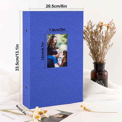 Fotoalbum 10x15 300 Leinen Blau Einsteckalbum für