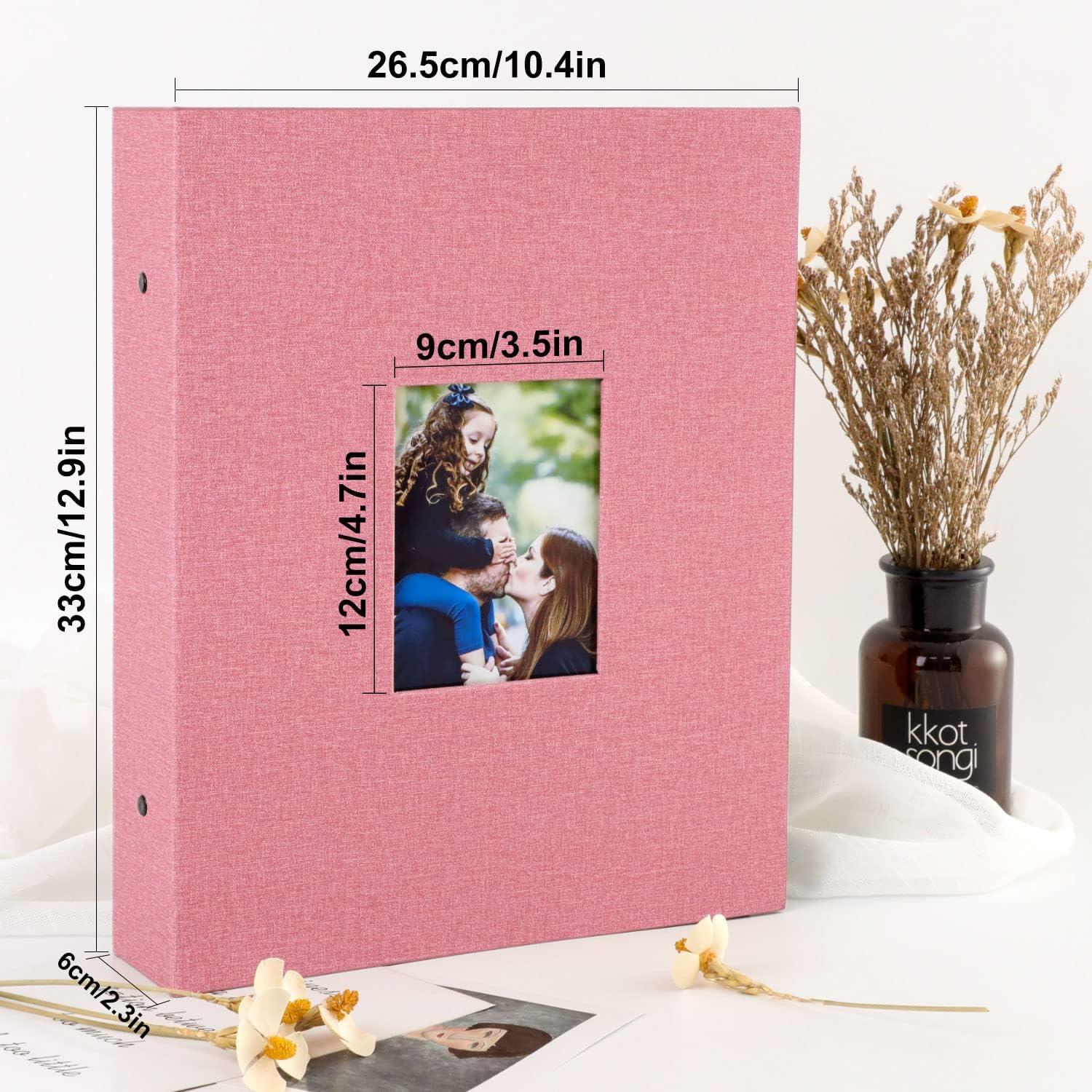 Fotobuch 10x15 Hochformat 400 Leinen Einsteckalbum Rosa 100 Seiten