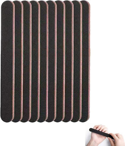 10 Stück Doppelseitige Nagelfeilen 100/180 für Nagelpflege & Styling