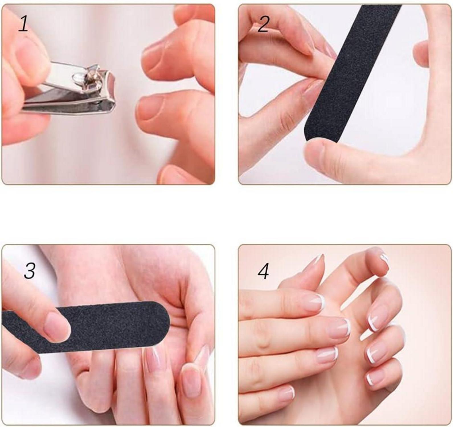 10 Stück Doppelseitige Nagelfeilen 100/180 für Nagelpflege & Styling