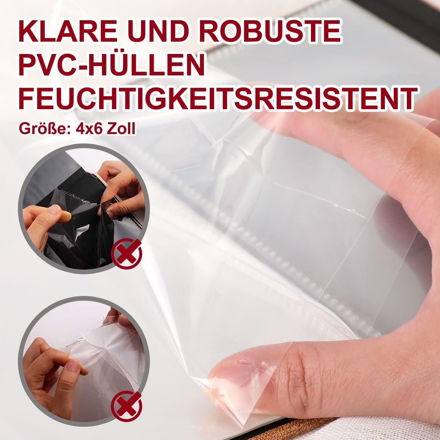 Lanpn Fotoalbum 10x15 100 Taschen 2er Pack Mini Leinen Einsteckalbum Blaugrün