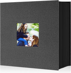 Fotoalbum 1000 10x15 XXL Leinen Einsteckalbum Schwarz