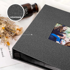 Fotoalbum 1000 10x15 XXL Leinen Einsteckalbum Schwarz