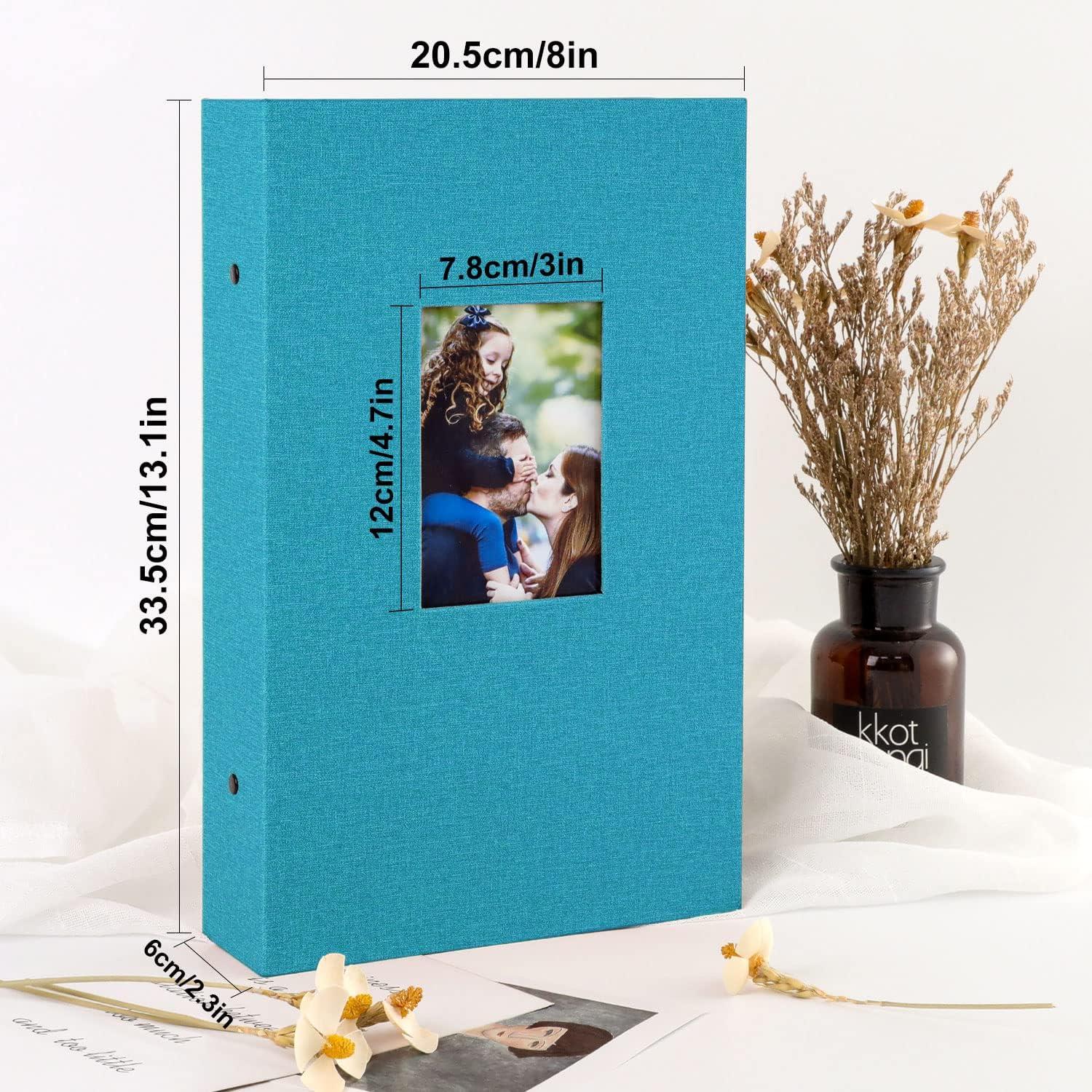 Fotobuch 300 Taschen 10x15 Leinen Blaugrün für Querformat Fotos