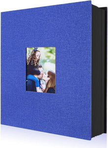 Fotobuch 400 Taschen 10x15 Leinen Einsteckalbum Hochformat Blau