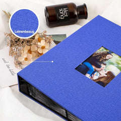Fotobuch 400 Taschen 10x15 Leinen Einsteckalbum Hochformat Blau