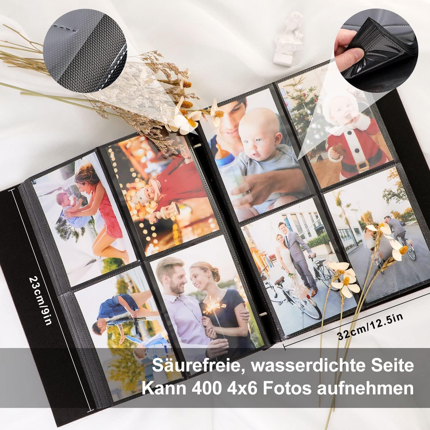 Fotobuch 10x15 Leinen Einsteckalbum 400 Taschen Hochformat Blau
