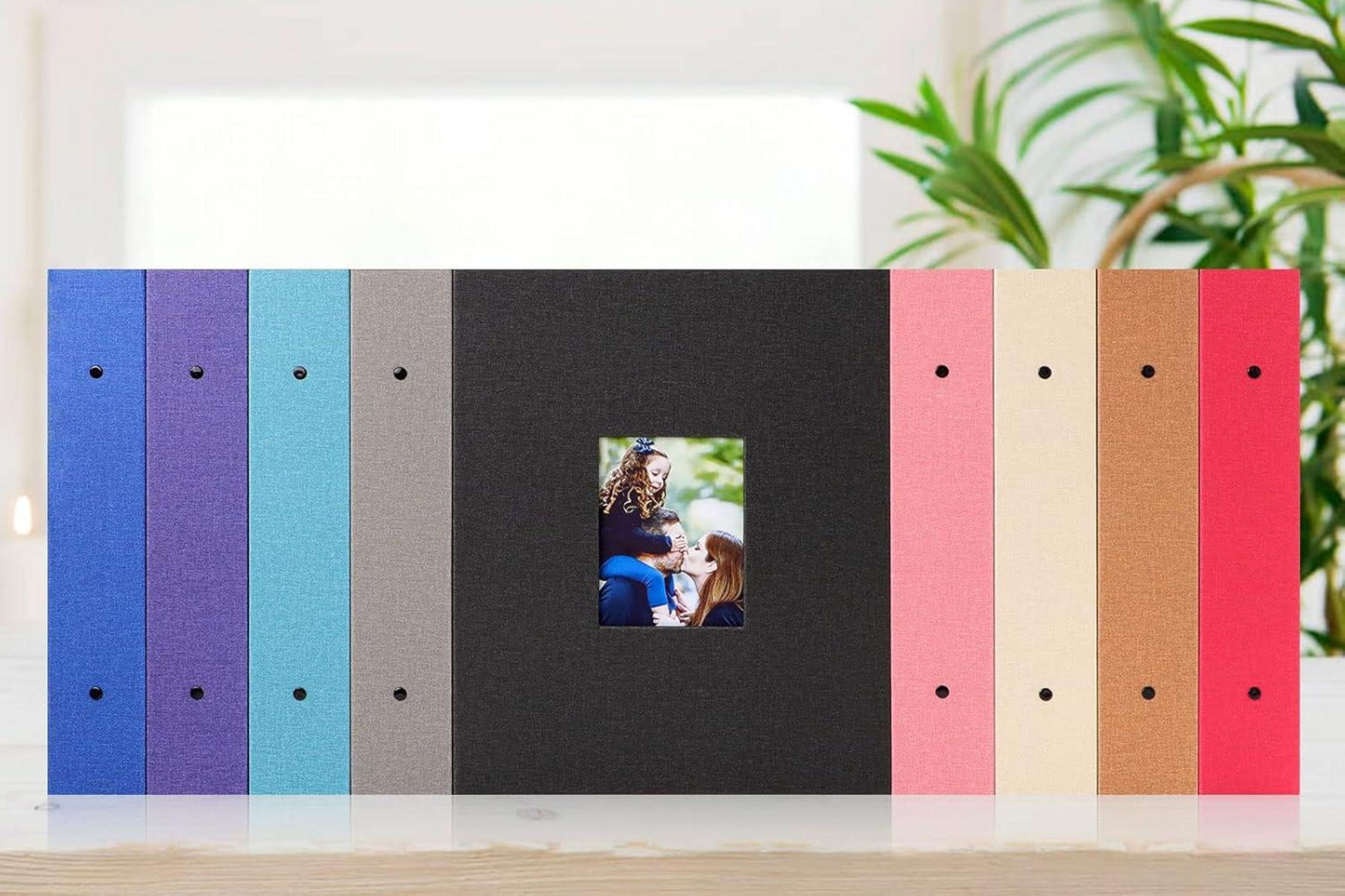 Hochwertiges Leinen Fotoalbum 10x15 400 Taschen Blau Hochformat Albumeinstecker