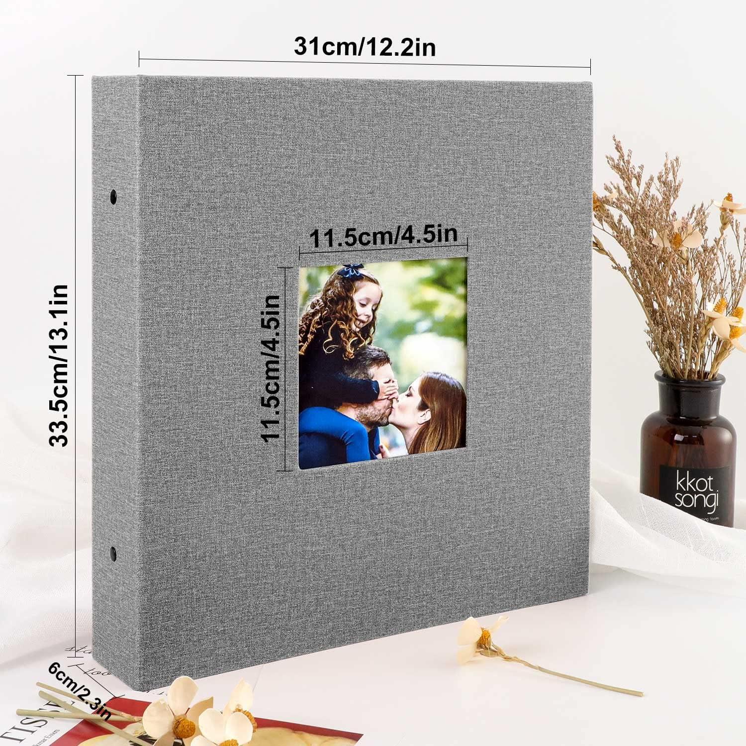 Fotoalbum XXL Leinen 1000 10x15 Fotos Grau 33x31x9cm