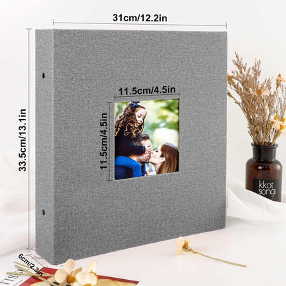 Fotoalbum XXL Leinen 1000 10x15 Fotos Grau 33x31x9cm
