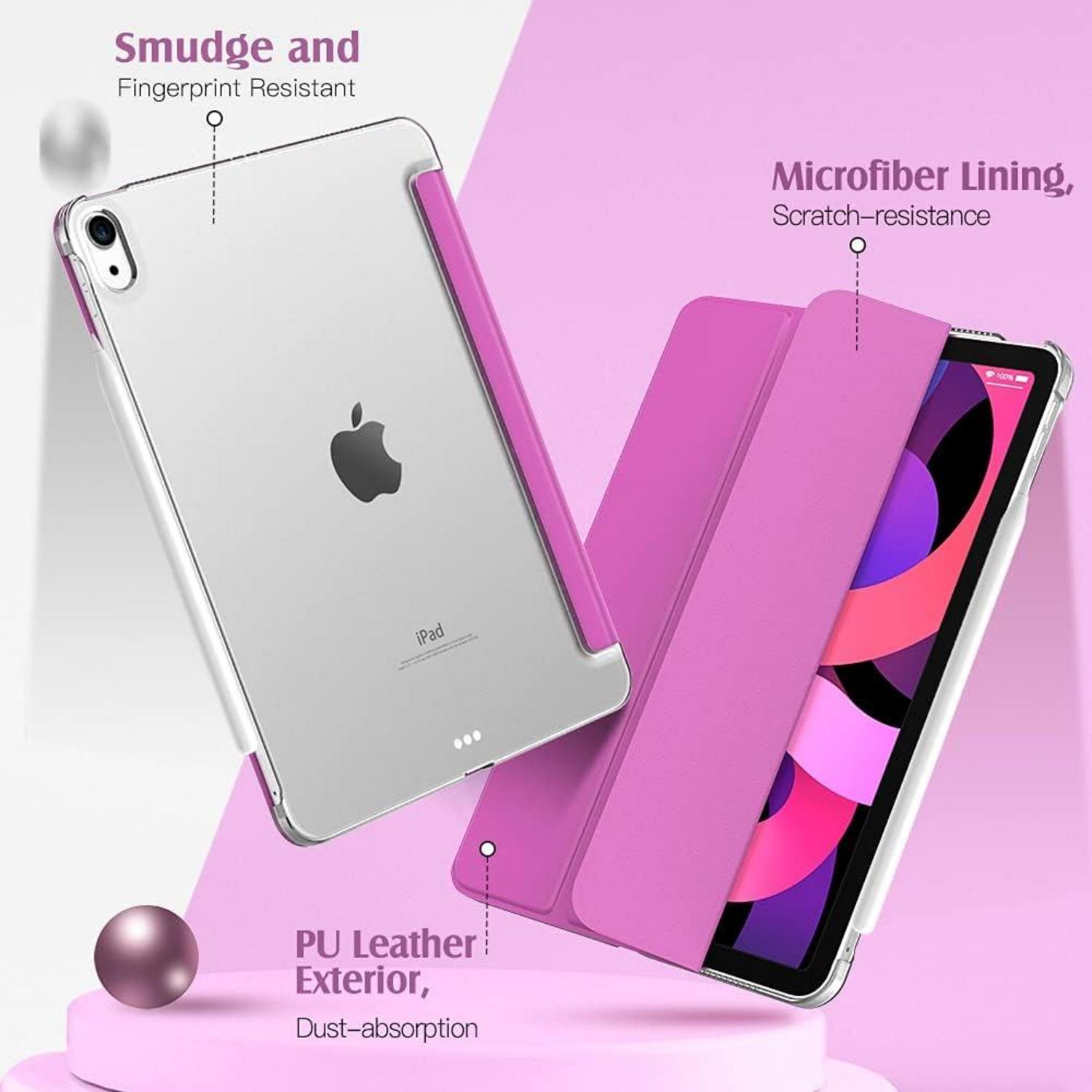 iPad Air 11 Zoll Hülle 2024 Magenta Schlank Schutzhülle Transparenter Rückseite