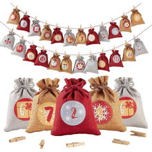 Adventskalender Jutesäckchen zum Befüllen 24er Set für