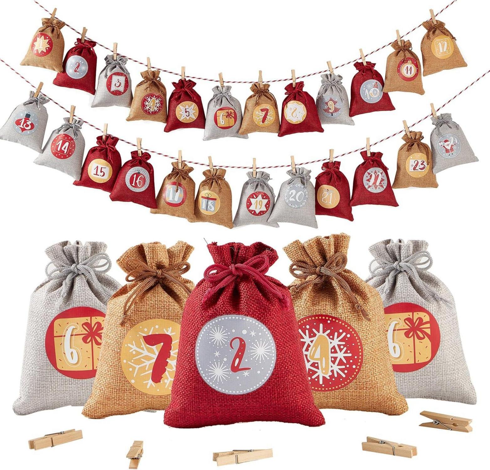 Adventskalender Jutesäckchen Weihnachtskalender 2023 Kinderfüllung