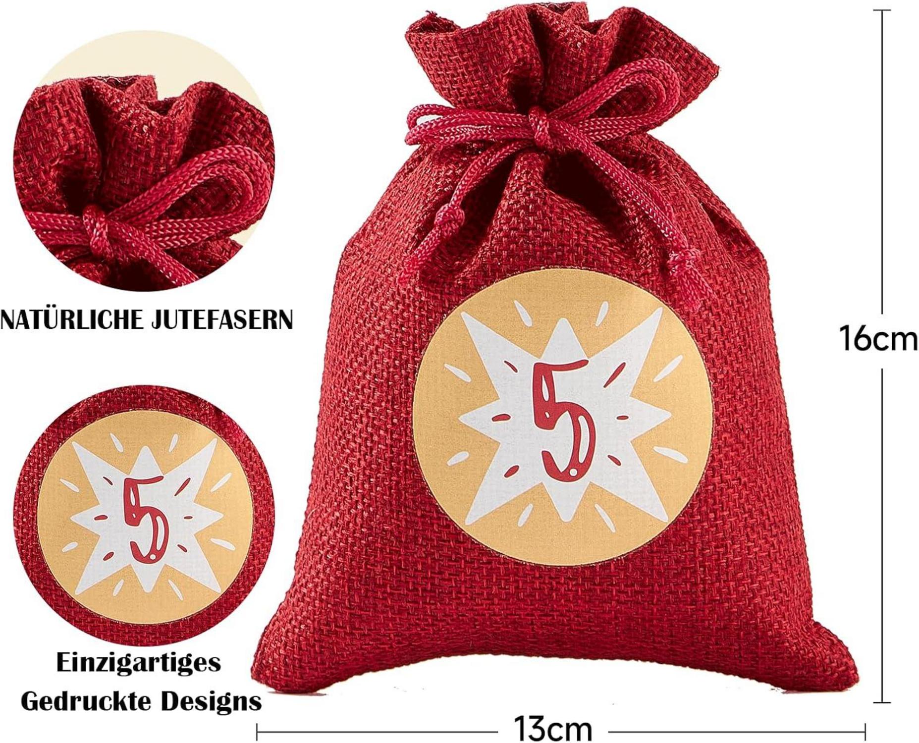 Adventskalender Jutesäckchen Weihnachtskalender 2023 Kinderfüllung