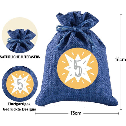 Adventskalender Jutesäckchen 24 große selbstbefüllbare