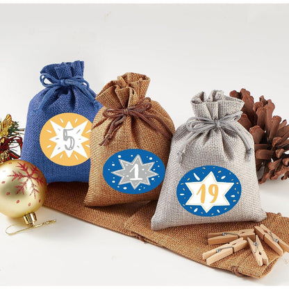 Adventskalender Jutesäckchen 24 große selbstbefüllbare