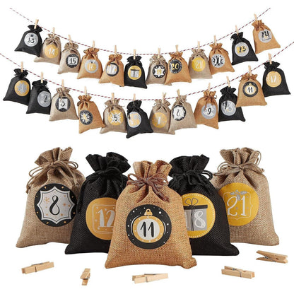 Adventskalender Jutesäckchen zum Selbstbefüllen 24-teilig