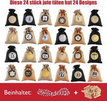 Adventskalender Jutesäckchen zum Selbstbefüllen 24-teilig