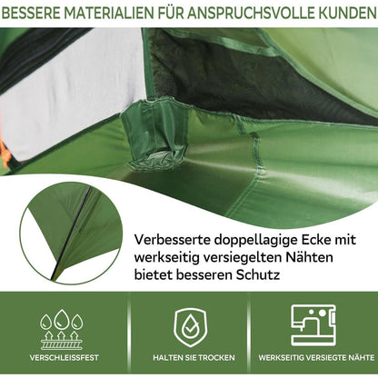 2-Personen Trekkingzelt wasserdicht ultraleicht grün