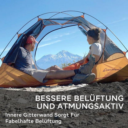 3-Jahreszeiten Camping Zelt 2 Personen Ultraleicht Wasserdicht Compact