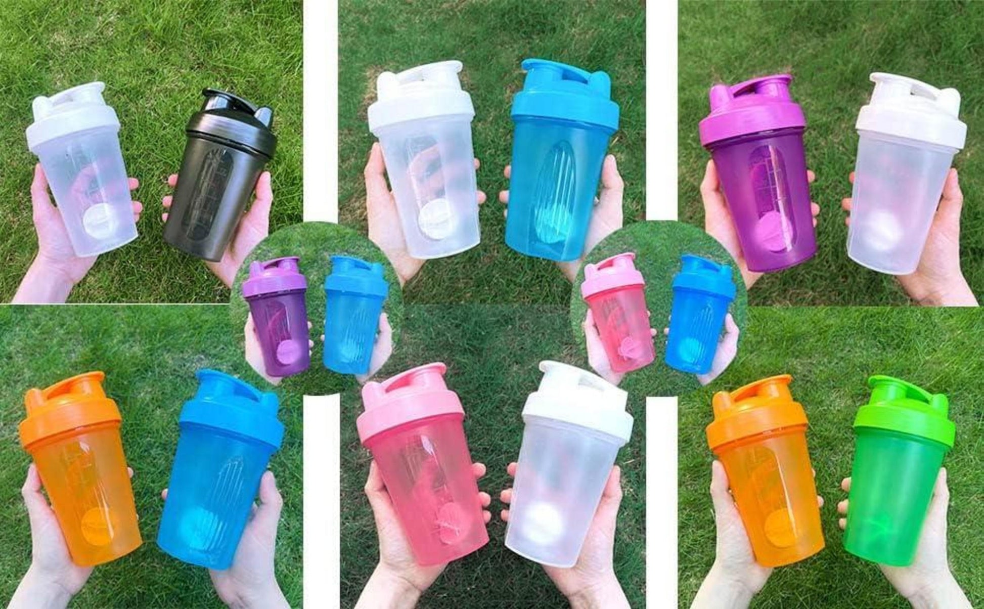 OOTD Protein Shaker Flasche 400 ml BPA frei Schwarz Weiß 2er Pack