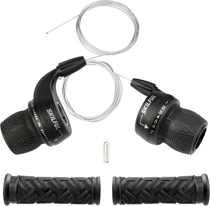Fahrrad Schalthebel 3x7 Revoshifter Set 7 Fach Drehgriff-Schalthebel