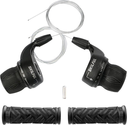 Fahrrad Schalthebel Set 3x6 Revoshifter 6 Fach Drehgriff-Schalter