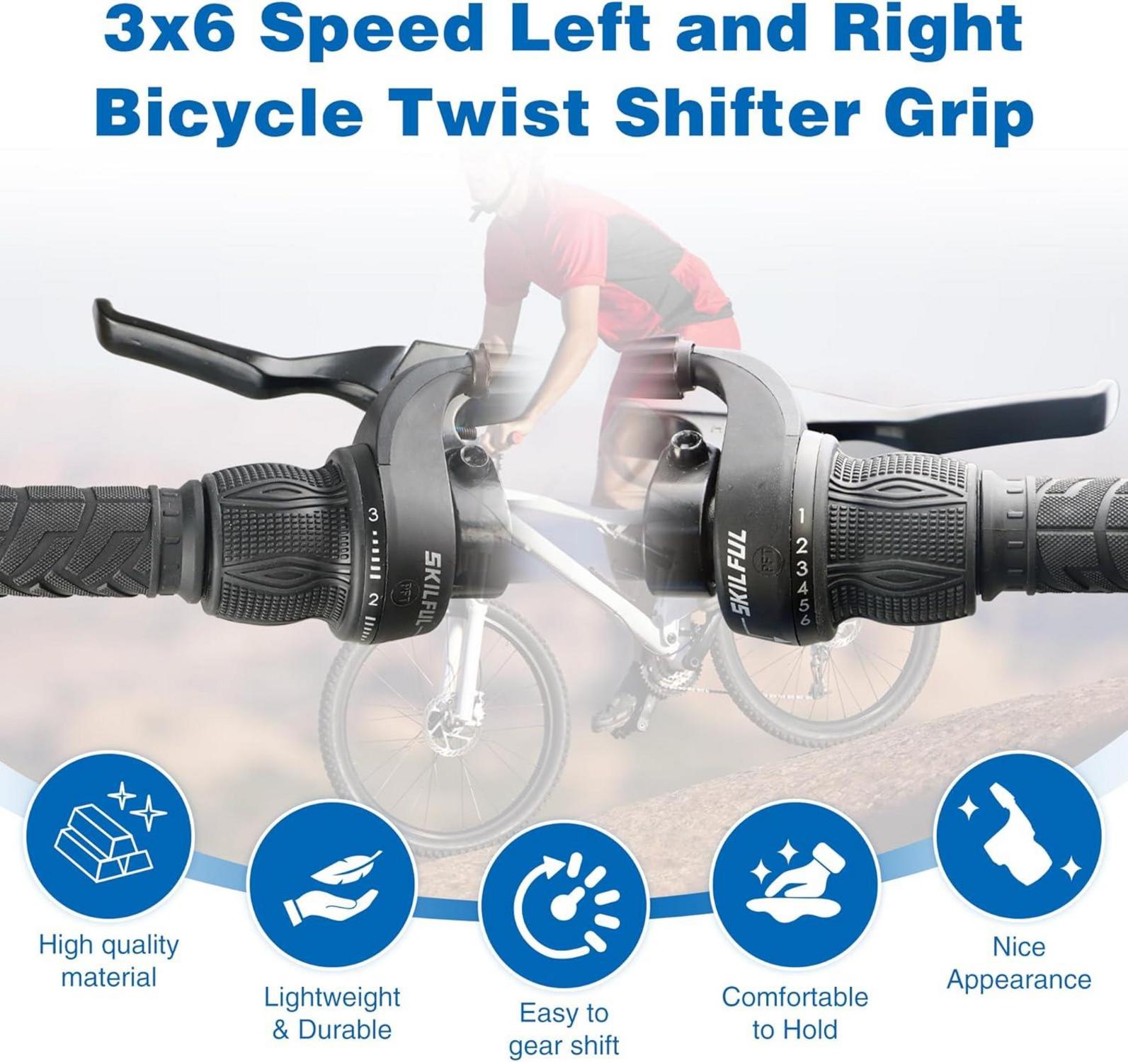 18 Speed Fahrrad Schalthebel Set 3x6 Revoshifter Drehgriff-Schalter